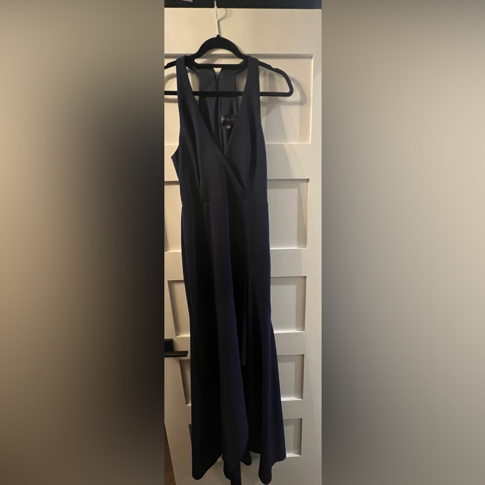 Betsy and Adam navy blue long dress